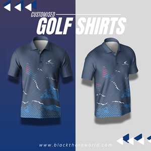 Camisetas de Golf Sublimadas de Poliéster y Spandex de Alta Calidad, Personalizadas |   Camisas de Golf para Hombre, Cuello de 3 Botones, Secado Rápido, Transpirables, Cortas - Product Image 2