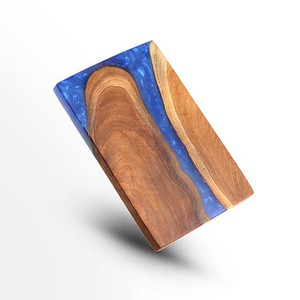 Sous-verres en bois d'acacia de haute qualité avec résine époxy Art fait à la main coupe multifonctionnel Acacia carré sous-verre en bois - Product Image 2