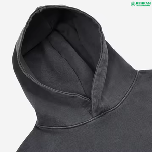 OEM Meilleures ventes Hiver Sweat à capuche oversize vierge, effet vintage délavé à l'acide et aux pigments, bords bruts, 100% Coton, Design personnalisé - Product Image 2