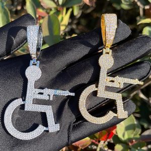 จี้เพชรเลี้ยงในห้องปฏิบัติการ รูปทรงนักยิงปืนบนรถเข็น  แบบฮิปฮอป  ประดับเพชรเต็มตัว  สำหรับแร็ปเปอร์ - Product Image 1