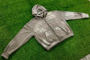 เสื้อฮู้ดติดซิปสำหรับฤดูหนาวปรับแต่งได้มีลายปักพลอยเทียมสีทึบลายพระอาทิตย์จางปรับแต่งได้ - Product Image 5