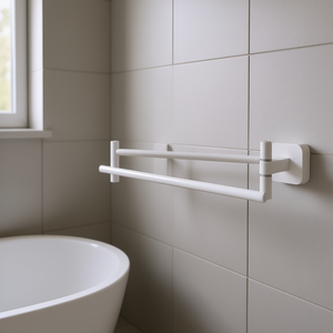 Support mural droit pour serviettes TONGA Blanc TO23 02, 30x6.9x4.7cm, pour ensembles de salle de bain - Product Image 3