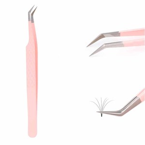 Extension de cils pince à épiler pointe en fibre acier inoxydable couleur personnalisée pointu accessoires de maquillage pince à cils - Product Image 1