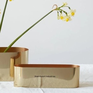 Meilleure vente de vase à fleurs en forme de bateau en métal de couleur noire pour les fêtes d'événements à domicile vases à fleurs faits à la main de table - Product Image 4