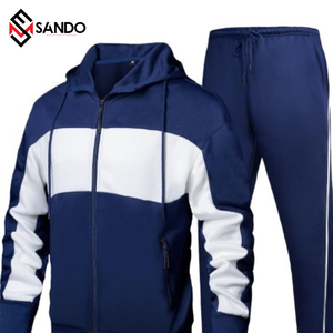 Survêtement d'automne et d'hiver personnalisé de haute qualité pour hommes, pantalon de survêtement en tricot à capuche, ensemble avec fermeture éclair, costume de sport décontracté de grande taille - Product Image 3