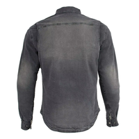 Erkekler İçin Vintage Mavi Kot Gömlek Günlük Slim Fit Nefes Alabilen Şehir Giysisi Toptan Dayanıklı Dikiş Özel Etiket