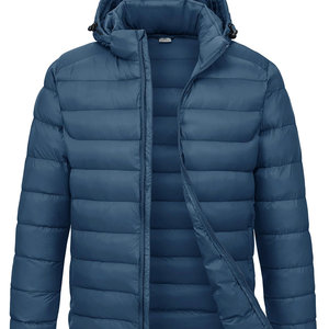 Logotipo personalizado Calor Impermeable de alta calidad Ropa al aire libre Chaquetas de hombre Cuello con capucha Chaqueta acolchada de tamaño regular para hombres - Product Image 1