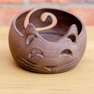 Bol de fil élégant de conception créative bols à tricoter personnalisables en bois durable bol de fil bon marché décoratif de style multifonction - Product Image 2