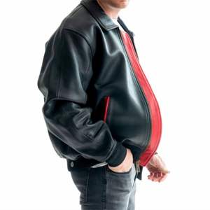 Stylish and Durable <b>Men's</b> Leather Flight <b>Jacket</b> with Vintage Aviator Look and Heavy-Duty Construction - Ideal for Winter - Product Image 4