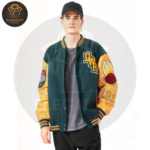 Plus Size Men Literary Artistic Letters Embroidery Color Block Coat Outdoor <b>Sports</b> Windbreaker College Baseball Varsity <b>Jackets</b> - Product Image 2