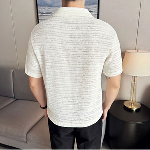 Men's for <b>Shirts</b> Solid Pattern Canvas Anti-Wrinkle Quick Dry Casual Wear Plus Size Custom Embroidery Logo - Product Image 2