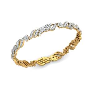 AJRETAIL Bracelet en or jaune 14K-22K avec diamant naturel torsadé de 2,27 carats, couleur HI, clarté VS-SI, IGI, unisexe - Product Image 2