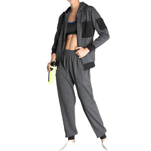 Conjunto Deportivo de Invierno para Mujer, con Capucha y Cremallera, 100% Algodón, Secado Rápido, Transpirable, Diseño 2 en 1, Directo de Fábrica - Product Image 5