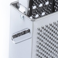 Universele 18cm roestvrijstalen fruit- en groenterasp met hoger koppel, zilver gepolijste spiegelafwerking, verbeterde grip en duurzaamheid