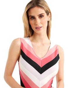 Vente directe usine – Nouvelle robe sexy sans manches, longueur genou, grande taille pour femme, col en V, blocs de couleur contrastants - Product Image 4