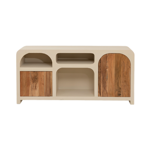 Dalva concrete effect MDF and acacia wood <b>sideboard</b> - Product Image 5