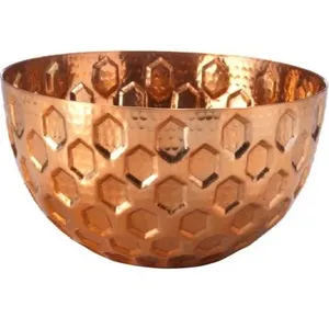 Bol en cuivre pour restaurant, design unique, bol de rangement pour riz et fruits, bol de couleur marron pour la vaisselle, meilleur prix - Product Image 1