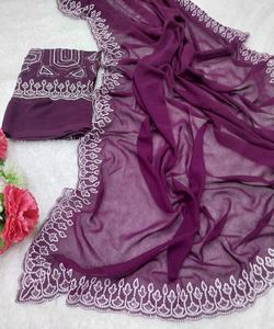 Trending Kanchipuram Silk Crape Sarees: explora los diseños más elegidos en Satin Net Chiffon Chinon Sana Silk Sarees - Product Image 6