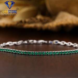 สร้อยข้อมืออัญมณีสีขาวทอง0.90 TDW f.g. สร้อยข้อมือหินอัญมณีสีขาวทองสำหรับห้องปฏิบัติการ - Product Image 1