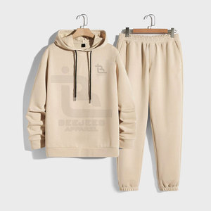 Ensembles de vêtements de course d'hiver légers pour hommes – Conception confortable à col pull, respirants, séchage rapide, polyester/coton, motif uni, vente en gros - Product Image 1
