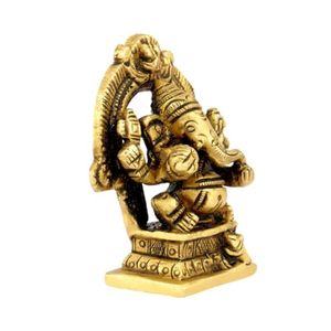 พระพิฆเนศกรอบทองเหลืองรูปปั้นวินายัคพระพิฆเนศรูปพระพิฆเนศของตกแต่งบ้านรูปปั้นนำโชคและความสำเร็จของขวัญดิวาลี - Product Image 2