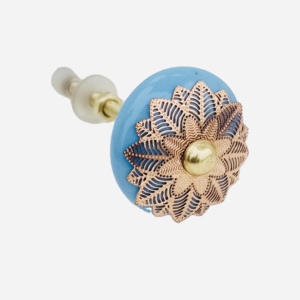 Offre Spéciale marocain laiton filigrane fleur Turquoise céramique boutons métal tiroir armoire poignée tire pour cuisine et armoire porte - Product Image 2