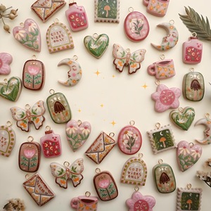 Nouveauté 2026 Pendentifs Breloques Fleurs Roses en Peinture à l'Huile Gouttelette Colorée DIY pour la Fabrication <span class=keywords><strong>de</strong></span> Bijoux et Cadeaux - Product Image 2