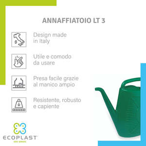 Regadera de Exterior Ecoplast, Práctica para Plantas y Flores, Duradera, Resistente a la Deformación - Product Image 3