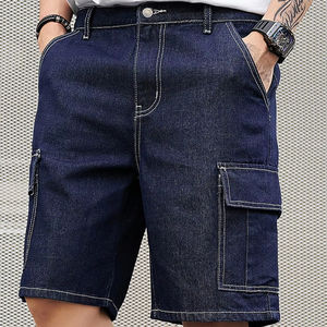 Men's Casual Cargo Style Denim <b>Shorts</b> 100% Cotton Baggy Fit with Straight-Leg and Pockets Men's Casual Denim Cargo <b>Shorts</b> - Product Image 2