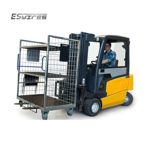Chariot de manutention en métal galvanisé à mailles soudées, robuste, pour entrepôt, avec échelle, pour la manutention de matériaux - Product Image 4