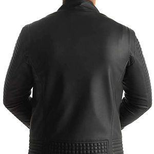 Chaqueta de piel sintética de diseño personalizado OEM chaquetas de moto para hombre chaqueta negra de cuero PU prendas de vestir para hombre - Product Image 2