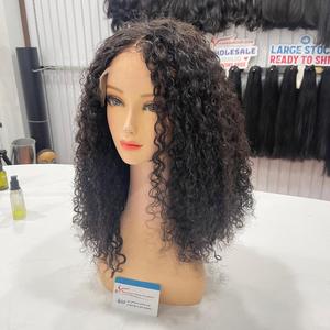 Grande vente Extension de cheveux vietnamiens fermeture Pixie perruque bouclée En Stock Prix de gros Personnaliser Taille Prêt à expédier Genius Trame - Product Image 4