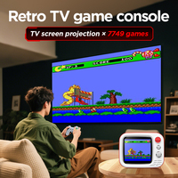 Console de jeu portable rétro H7 Mini TV, écran HD 3,5 pouces, 749 jeux, sans fil 2,4 GHz, autonomie de 5 heures, Type-C, ABS