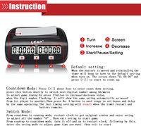 LEAP Horloge d'échecs Minuterie d'échecs numérique professionnelle pour jeux de société Minuterie avec fonction d'alarme Noir (Official Store)