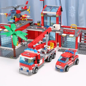 Juguete de Construcción, Estación de Bomberos, Bloques de Construcción Educativos de Plástico ABS para Niños de 5 a 7 Años, Tema de Ciudad - Product Image 2