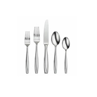 Nouvel ensemble de couverts de luxe moderne en acier inoxydable avec manche royal et finition miroir, en stock pour la table à manger à domicile