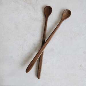 Juego de cucharas de madera de teca natural Antiadherente Comfort Grip Utensilios de cocina con pulido de espejo Utensilios de cocina de madera-Piezas - Product Image 4