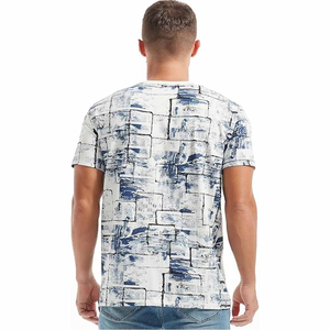 Logo personnalisé de haute qualité sérigraphié 100% coton solide anti-rides coupe régulière t-shirts à manches courtes pour hommes - Product Image 5