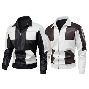 Chaqueta de cuero real hecha a mano para hombre estilo de calle desgaste elegante chaqueta de cuero negro hombres casual ropa de abrigo diaria - Product Image 1