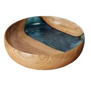 Bol à collation rond de qualité supérieure en bois de bambou et bol de service à dessert en résine parfait pour la vaisselle de restaurant et la maison - Product Image 1