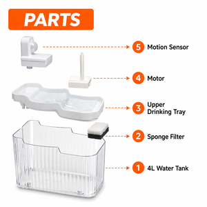 GOBYPET - Bebedero Automático para Mascotas con Sensor de Movimiento, Silencioso, de Plástico Moderno, 4L, Dispensador de Agua para Perros y Gatos, Tazón de Agua Filtrada para Mascotas - Product Image 4