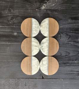 Posavasos de madera y resina epoxi de excelente diseño con posavasos asequibles para bebidas para mesa de comedor hogar restaurante y Hotel - Product Image 6