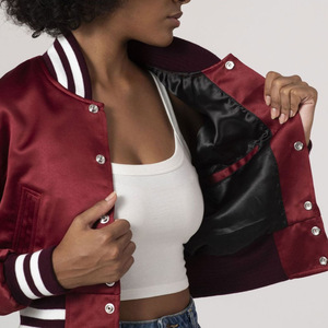 Chaqueta Letterman con parche bordado de chenilla, chaqueta universitaria, chaqueta de béisbol de invierno Vintage personalizada para mujer - Product Image 3