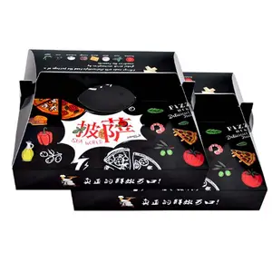 Best Price Nice Design 4C Color Printing Italy Boxes 24 Inch Black Pizza Box With Handle