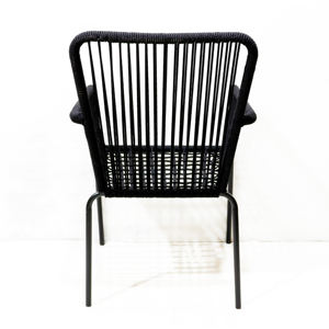 Comehome Metal Woven Outdoor Dining <b>Chair</b> Waterproof Modern <b>Stacking</b> Design - Product Image 3