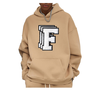 OEM ODM personalizado hombres Casual pulóver con capucha sólido de gran tamaño Chenille bordado mezcla de algodón de alta calidad invierno básicos - Product Image 2