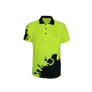 Customize Workwear <b>Light</b> Weight <b>Pull</b> Over Sublimation 3Button Two Tone Working T Shirt for Men - Product Image 3