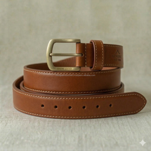 Cinturón de Cuero Marrón Vintage para Hombre con Hebilla de Pin, Duradero, Impermeable, 3.8CM de Ancho, Cuero Vacuno de Grano Fino, Atemporal para Uso Diario - Product Image 1