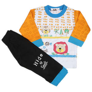 <b>Boys</b> Full Sleeves 2 Pcs <b>Suit</b> - Orange - Product Image 5