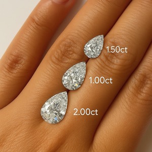 Diamant de laboratoire coupe poire 0.50-15ct DEF VVS | Pierre en vrac certifiée IGI pour bijoux fins et bagues personnalisées - Product Image 1